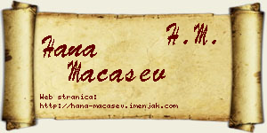 Hana Maćašev vizit kartica